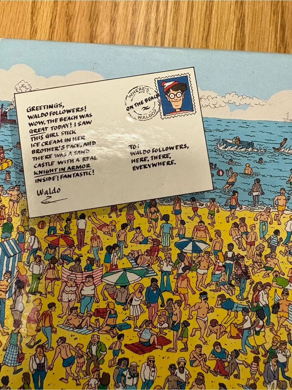 Vintage 1989 Where’s Waldo? On the Beach Jigsaw Puzzle #623 Complete 100 Pieces